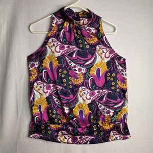 Vintage Forever 21 Multicolor Floral Halter Blouse Size Large